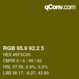 カラーコード: RGB 95.9 92.2 5 | qconv.com