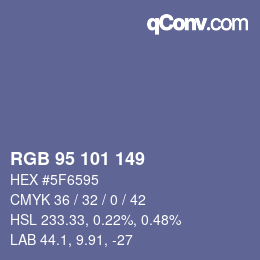 颜色代码: RGB 95 101 149 | qconv.com