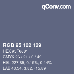 Color code: RGB 95 102 129 | qconv.com