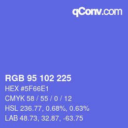 Código de color: RGB 95 102 225 | qconv.com