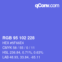 Color code: RGB 95 102 228 | qconv.com