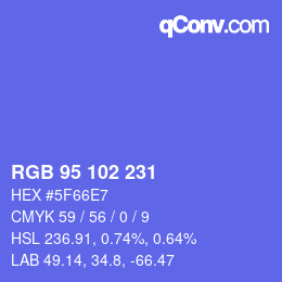 Color code: RGB 95 102 231 | qconv.com