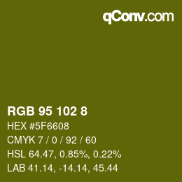 Color code: RGB 95 102 8 | qconv.com