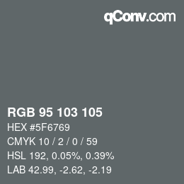 カラーコード: RGB 95 103 105 | qconv.com