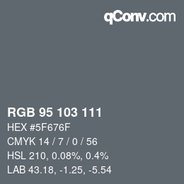 Color code: RGB 95 103 111 | qconv.com