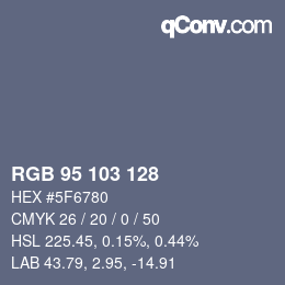 Color code: RGB 95 103 128 | qconv.com