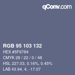 Color code: RGB 95 103 132 | qconv.com