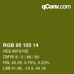 Farbcode: RGB 95 103 14 | qconv.com