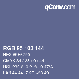 Color code: RGB 95 103 144 | qconv.com