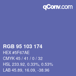 カラーコード: RGB 95 103 174 | qconv.com