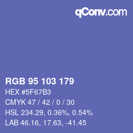 Color code: RGB 95 103 179 | qconv.com