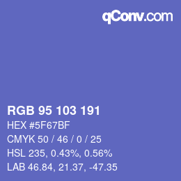 Código de color: RGB 95 103 191 | qconv.com