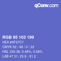 カラーコード: RGB 95 103 199 | qconv.com