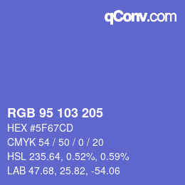 Color code: RGB 95 103 205 | qconv.com