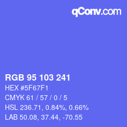 Color code: RGB 95 103 241 | qconv.com