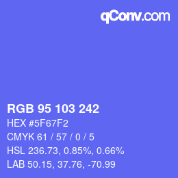 Color code: RGB 95 103 242 | qconv.com