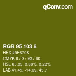 Farbcode: RGB 95 103 8 | qconv.com