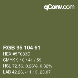 颜色代码: RGB 95 104 61 | qconv.com