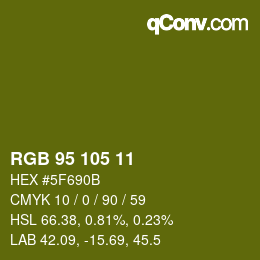 Color code: RGB 95 105 11 | qconv.com