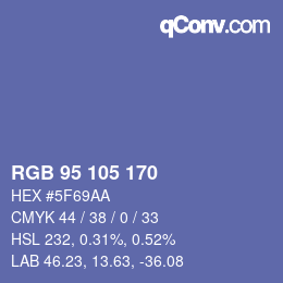 Color code: RGB 95 105 170 | qconv.com
