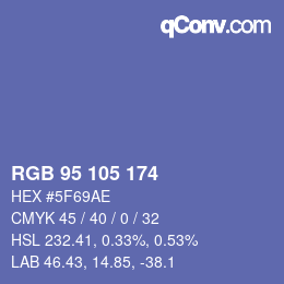 Color code: RGB 95 105 174 | qconv.com