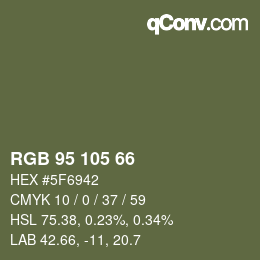 Farbcode: RGB 95 105 66 | qconv.com