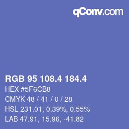 カラーコード: RGB 95 108.4 184.4 | qconv.com