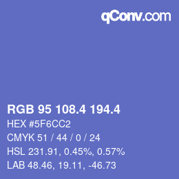 カラーコード: RGB 95 108.4 194.4 | qconv.com