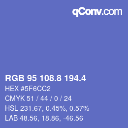カラーコード: RGB 95 108.8 194.4 | qconv.com