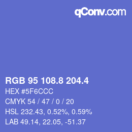 カラーコード: RGB 95 108.8 204.4 | qconv.com
