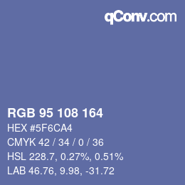 Color code: RGB 95 108 164 | qconv.com