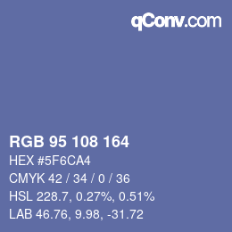 颜色代码: RGB 95 108 164 | qconv.com