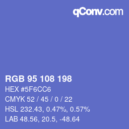 Color code: RGB 95 108 198 | qconv.com