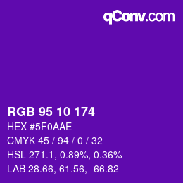颜色代码: RGB 95 10 174 | qconv.com