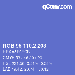 Color code: RGB 95 110.2 203 | qconv.com