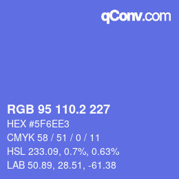 Color code: RGB 95 110.2 227 | qconv.com