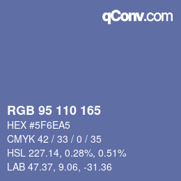 Color code: RGB 95 110 165 | qconv.com