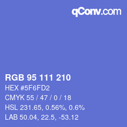 Color code: RGB 95 111 210 | qconv.com