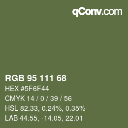 颜色代码: RGB 95 111 68 | qconv.com