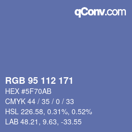 Color code: RGB 95 112 171 | qconv.com
