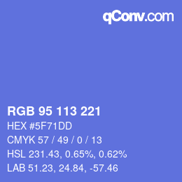 Color code: RGB 95 113 221 | qconv.com