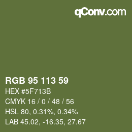 Code couleur: RGB 95 113 59 | qconv.com