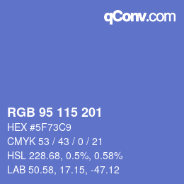 颜色代码: RGB 95 115 201 | qconv.com
