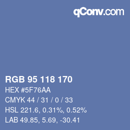 Farbcode: RGB 95 118 170 | qconv.com