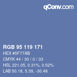 Farbcode: RGB 95 119 171 | qconv.com