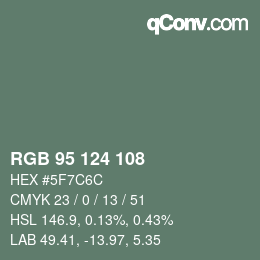 Código de color: RGB 95 124 108 | qconv.com
