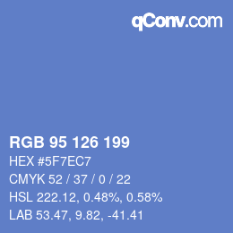 Color code: RGB 95 126 199 | qconv.com