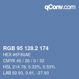 Farbcode: RGB 95 128.2 174 | qconv.com