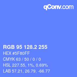 Color code: RGB 95 128.2 255 | qconv.com