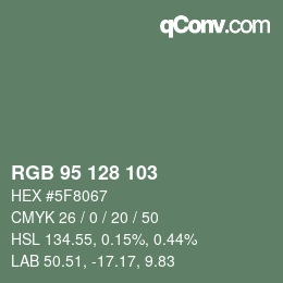 Color code: RGB 95 128 103 | qconv.com